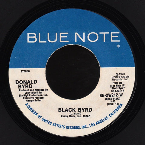 Donald Byrd - Black Byrd / Slop Jar Blues - VG+ 7" Single 45RPM 1973 Blue Note USA - Jazz
