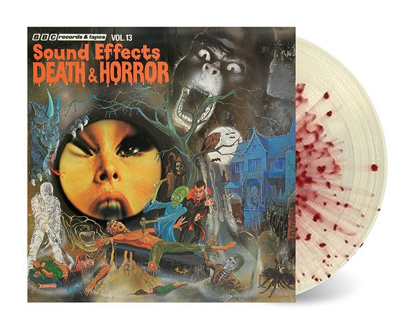 Mike Harding ‎– Sound Effects No. 13 - Death & Horror - New Vinyl Record 2016 Demon Records 'BBC Sound Effects' Repress on 180Gram Blood-Splatter Vinyl - Special Effects / Spooky