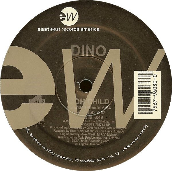 Dino ‎- Ooh Child - VG+ 12" Single 1993 USA - R&B / Soul / New Jack Swing - Shuga Records