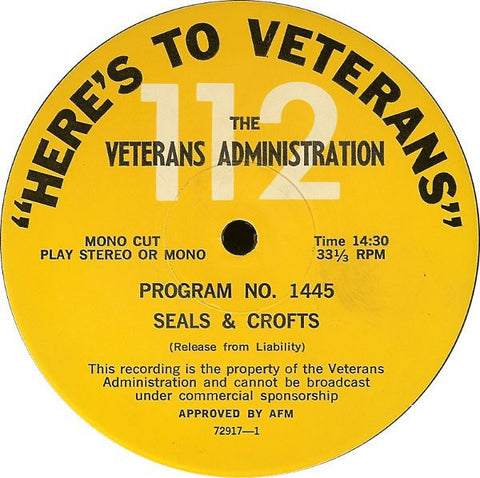 Mike Cobra / Lum And Abner ‎- Here's To Veterans - Program No. 1449 / 1450 - VG- (Low) Mono USA - Jazz / Spoken Word / Easy Listening