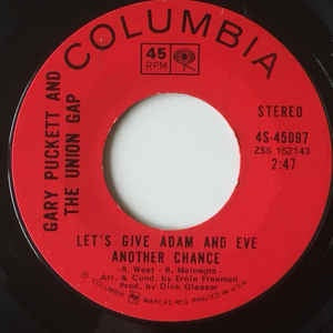 Gary Puckett And The Union Gap* ‎– Let's Give Adam And Eve Another Chance - VG+ - 7" 45 Single Record 1970 USA Vinyl - Rock - Shuga Records
