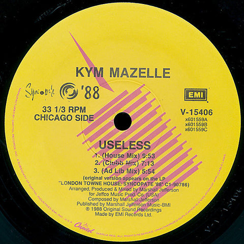 Kym Mazelle - Useless VG - 12" Single 1988 Capitol USA - House