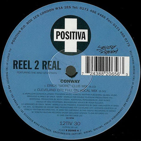 Reel 2 Real Feat. The Mad Stuntman - Conway VG+ - 12" Single 1995 Positiva UK - House