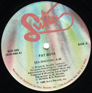 Fat Boys ‎– Sex Machine / Beat Box Is Rocking - VG 12" Single 1986 USA Vinyl - Hip Hop