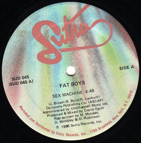 Fat Boys ‎– Sex Machine / Beat Box Is Rocking - VG 12" Single 1986 USA Vinyl - Hip Hop
