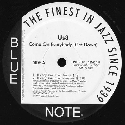 Us3 - Come On Everybody (Get Down) VG+ - 12" Single 1997 Blue Note USA - Downtempo / Acid Jazz