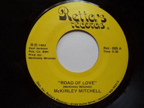 McKinley Mitchell ‎– Road Of Love / Blues Woke Me Up This Morning  VG 7" Single 45 rpm 1982 Retta's USA - Funk / Soul