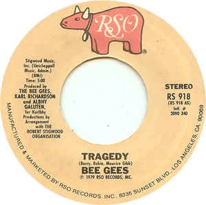Bee Gees - Tragedy / Until - M- 7" Single 45RPM 1979 RSO USA - Disco
