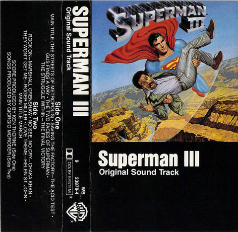 Various - Superman III (Original Sound Track) - VG+ 1983 USA Cassette Tape - Soundtrack