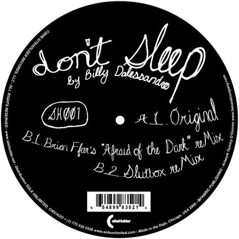 Billy Dalessandro - Don't Sleep - New Sealed 12" Vinyl 2006 Siteholder USA - Chicago House / Minimal Techno