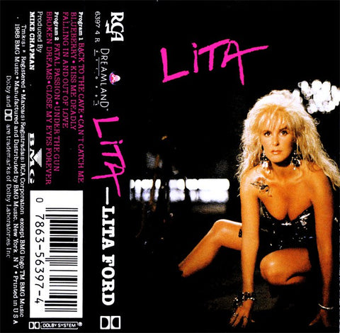 Lita Ford ‎– Lita - Used Cassette Tape RCA 1988 USA - Rock