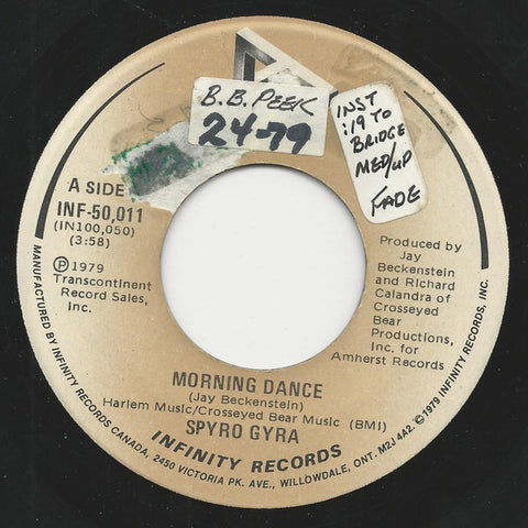 Spyro Gyra ‎– Morning Dance / Song For Lorraine - Mint- 45rpm 1979 USA Infinity Records - Jazz / Contemporary Jazz