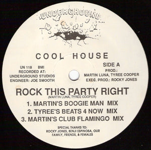 Cool House ‎– Rock This Party Right - VG+ 12" Single Record 1988 Underground USA Vinyl - Chicago Acid House