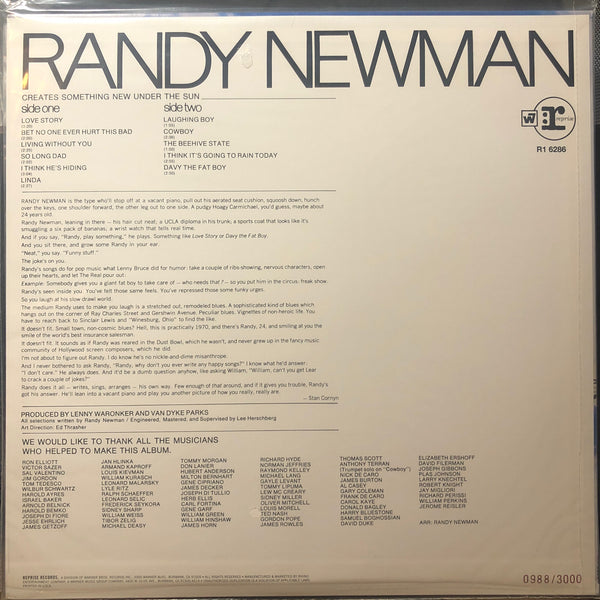 Randy Newman ‎– Randy Newman (1968) - New Lp Record Store Day 2014  Reprise USA RSD Mono 180  gram Vinyl & Numbered - Pop Rock