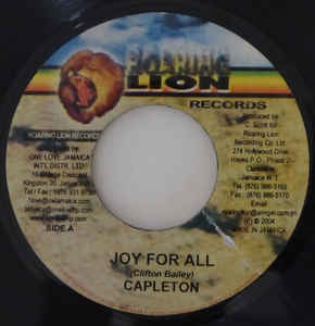 Capleton / Prophecy Band- Joy For All / Gal Gone Riddim- VG 7" Single 45RPM- 2004 Roaring Lion Records Jamaica- Reggae