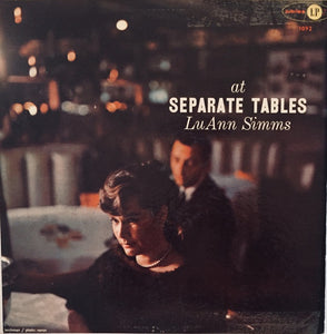 Lu Ann Simms ‎– At Separate Tables- VG+ LP Record 1959 Jubilee USA Mono Vinyl - Jazz Vocal