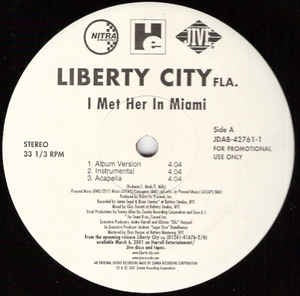 Liberty City Fla. ‎– I Met Her In Miami - VG+ - 12" Single Record - 2001 USA Jive Vinyl - R&B