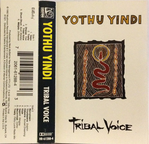 Yothu Yindi ‎– Tribal Voice - VG+ 1992 USA Cassette Tape - Alternative Rock