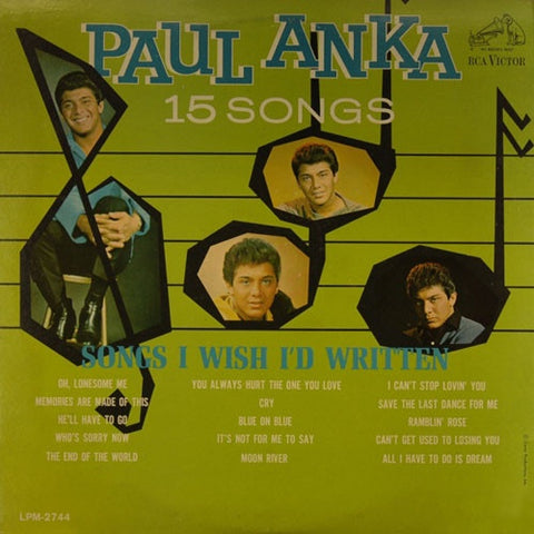 Paul Anka ‎– Songs I Wish I'd Written - VG LP Record 1963 RCA Mono USA Vinyl - Pop Rock