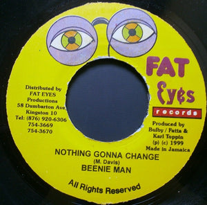 Beenie Man ‎– Nothing Gonna Change - VG+ 45rpm 1998 Jamaica Fat Eyes Records - Reggae / Dancehall