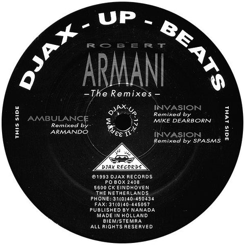 Robert Armani - The Remixes - VG- (Low Grade) 2x12" Single (Original Netherlands Press) 1993 - Chicago Acid House/Techno