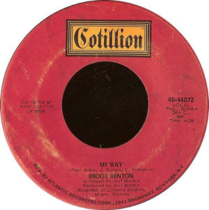 Brook Benton ‎- My Way / A Little Bit Of Soap - VG+ 7" Single 45 Record 1970 USA - Soul
