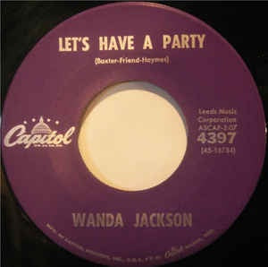 Wanda Jackson- Let's Have A Party / Cool Love- VG 7" Single 45RPM- 1960 Capitol Records USA- Rock/Rockabilly
