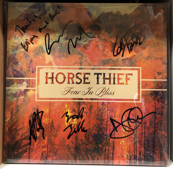 Signed Autographed - Horse Thief – Fear In Bliss - Mint- LP Record 2014 Bella Union UK Import Blue Vinyl & Flexi Disc - Alternative Rock - Shuga Records