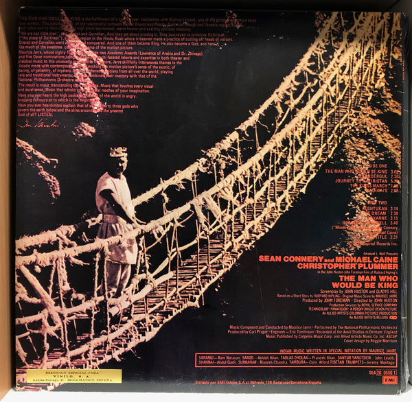 Maurice Jarre – The Man Who Would Be KIng (Original Motion Picture) - Mint- LP Record 1975 Capitil Spain Import Vinyl - Soundtrack - Shuga Records