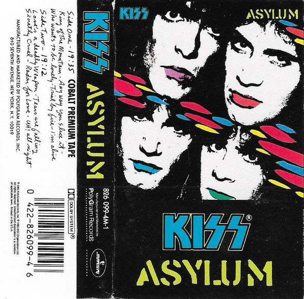 Kiss - Asylum - VG+ 1985 USA Cassette Tape - Rock/Metal
