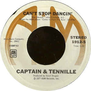 Captain & Tenille- Can't Stop Dancin' / Mis Canciónes (The Good Songs)- M- 7" Single 45RPM- 1977 A&M Records USA- Rock/Pop
