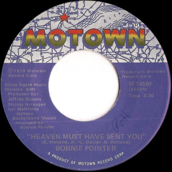 Bonnie Pointer ‎– Heaven Must Have Sent You VG+ 1978 Motown 7" Single - Disco