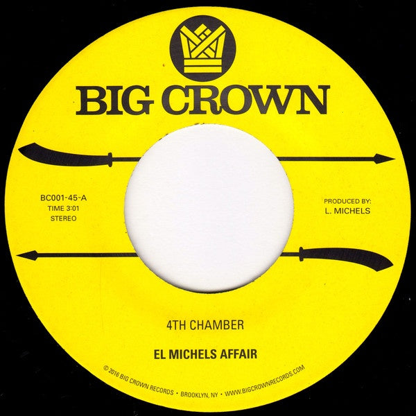 El Michels Affair ‎– 4th Chamber / Snakes - New 7" Single Record 2016 Big Crown USA 45 Vinyl - Funk / Soul / Hip Hop