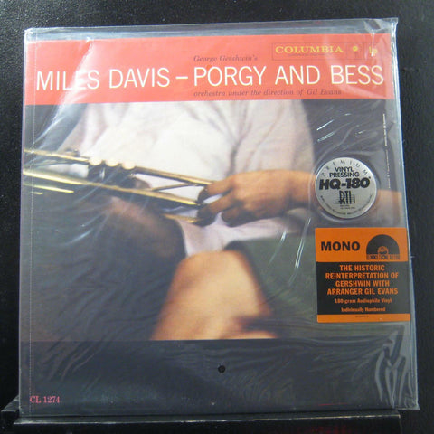 Miles Davis ‎– Porgy And Bess - New Lp Record Store Day 2012 CBS USA Mono RSD 180 gram Vinyl & Numbered - Jazz