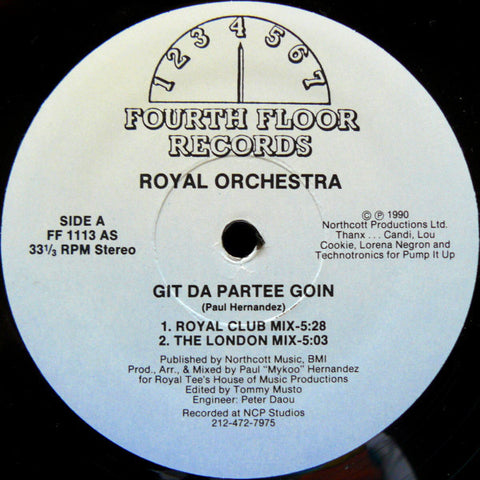 Royal Orchestra ‎- Git Da Partee Goin  - VG+ 12" Single 1990 USA - House