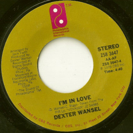 Dexter Wansel ‎– I'm In Love / Solutions - VG+ 45rpm 1978 USA - Soul / Funk