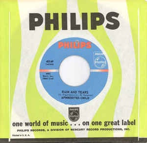 Aphrodites Child- Rain And Tears / Don't Try To Catch A River- VG+ 7" Single 45RPM- 1968 Philips USA- Rock/Prog Rock