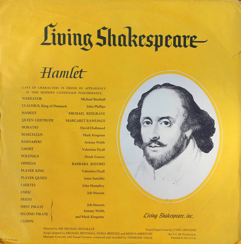 Various ‎– Hamlet (A Modern Condensed Performance)  VG+ 1962 Living Shakespeare Mono Pressing with Book - Radioplay / Spoken Word