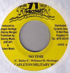 Capleton / Military Man- No Time / Rastramental- VG+ 7" Singe 45RPM- 71 Records Jamaica- Reggae