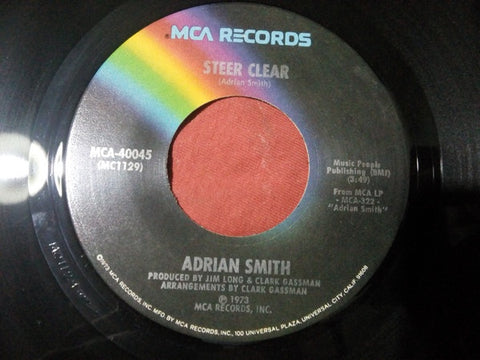 Adrian Smith ‎– Steer Clear / Wild About My Lovin VG 7" Single 45 rpm 1973 MCA USA - Country