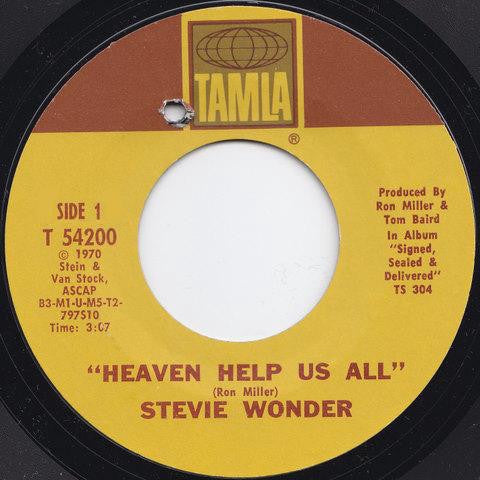 Stevie Wonder ‎– Heaven Help Us All / I Gotta Have A Song VG+ 7" Single 45 Record 1970 USA Tamla - R&B / Soul