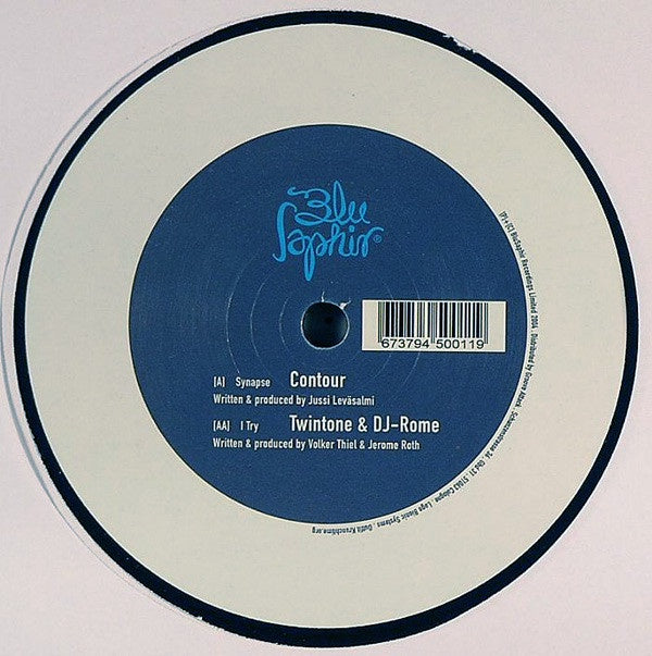 Contour / Twintone & DJ-Rome ‎– Synapse / I Try - Mint 12" Single Record 2005 Blu Saphir German Import Vinyl - Drum n Bass - Shuga Records