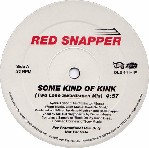 Red Snapper ‎– Some Kind Of Kink - VG+ 12" Single Promo 2000 USA - Breaks