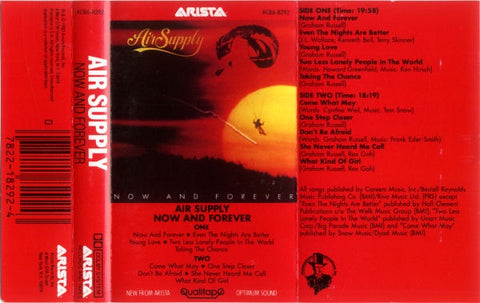 Air Supply ‎– Now And Forever - Used Cassette Tape Arista 1982 USA - Pop