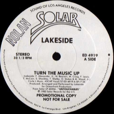Lakeside ‎– Turn The Music Up - Mint- 12" Single White Label Promo 1983 USA - Disco