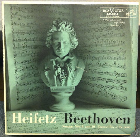 Jascha Heifetz - Beethoven - Sonatas Nos. 8 And 10 - VG+ 1950's Mono RCA USA - Classical/Violin