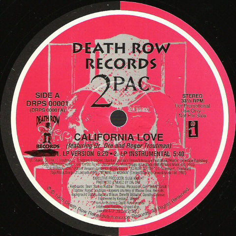 2Pac - California Love VG+ - 12" Single 1995 Death Row USA - Hip Hop