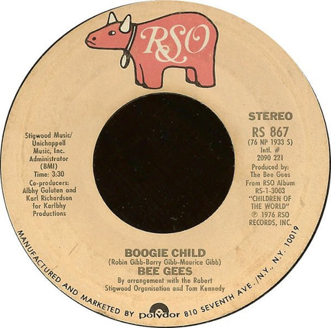 Bee Gees ‎– Boogie Child / Lovers - Mint- 45rom 1976 USA - Funk / Disco / Pop