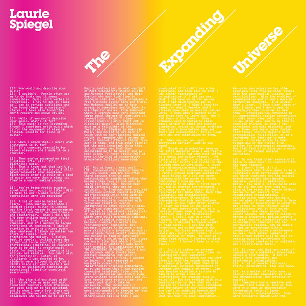 Laurie Spiegel - The Expanding Universe (1980) - New Vinyl 3 Lp 2019 Unseend Wounds Reissue with Download - Electronic / Ambient / New Age