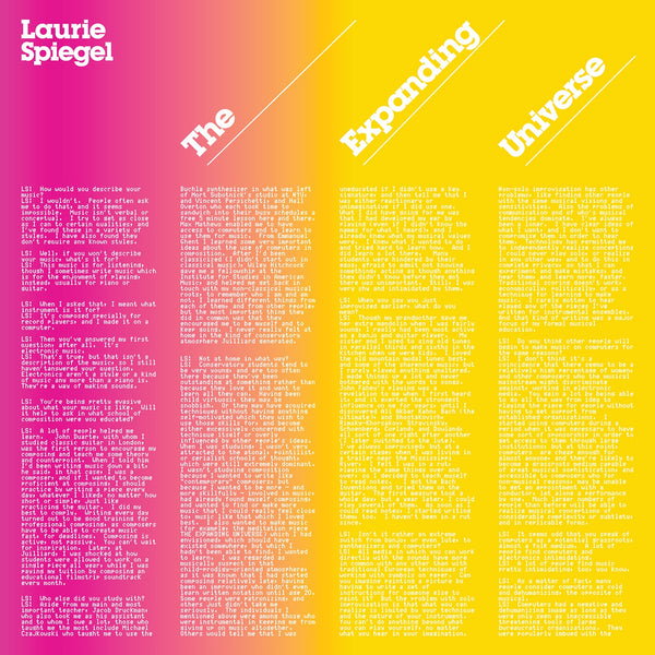 Laurie Spiegel - The Expanding Universe (1980) - New 3 LP Record 2019 Unseend Wounds Vinyl & Download - Electronic / Ambient / New Age - Shuga Records